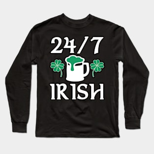 Saint Patrick's Day Irish Green Beer Love Ireland Shamrock Long Sleeve T-Shirt